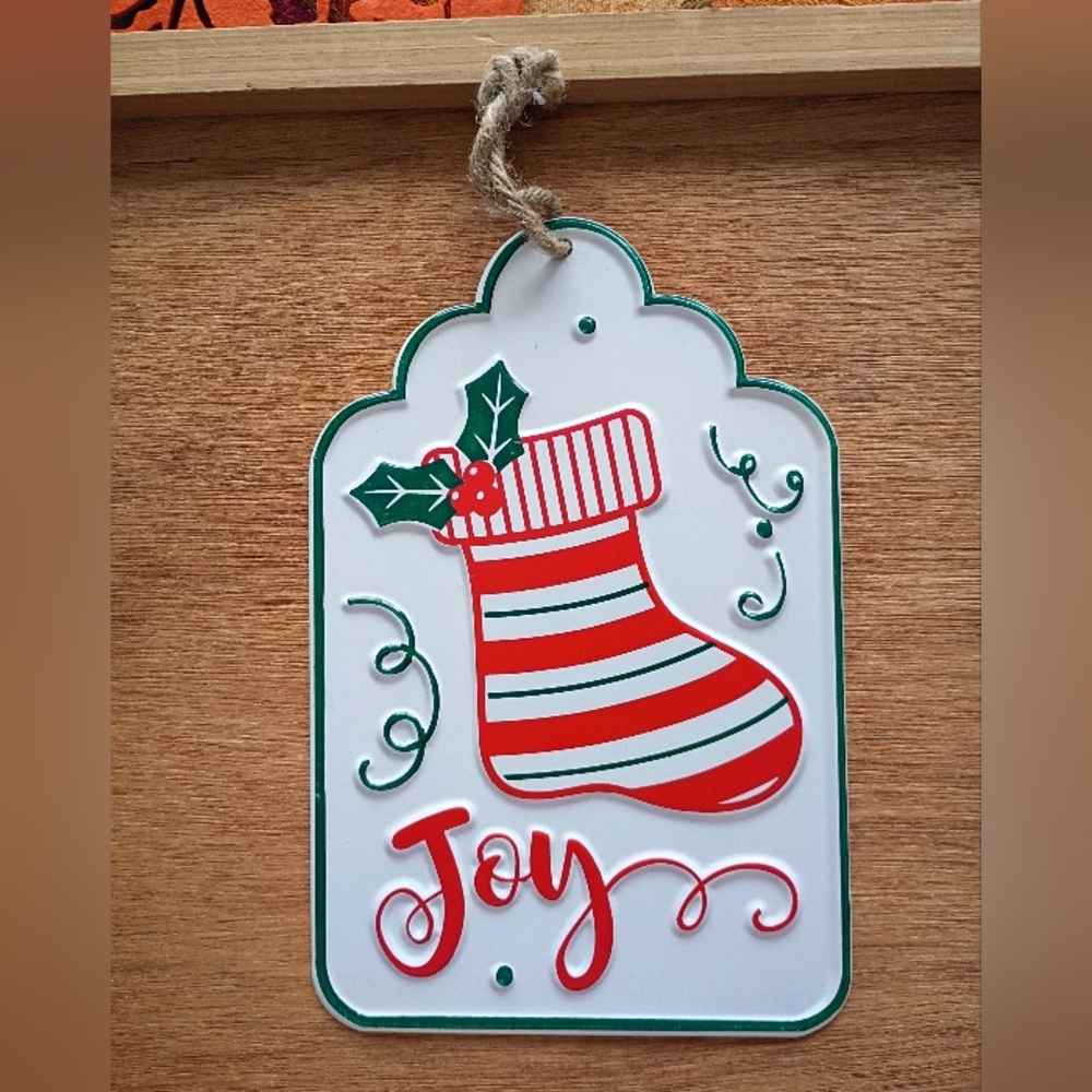Holiday Decor, Metal, "Joy", NWT,  5"X 8"